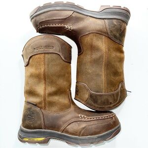 Georgia Boot Brown Leather Pull-On Boots